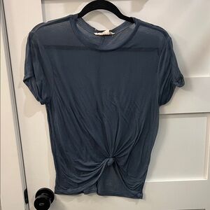 Women's Blue Knot Front Forever 21 Sheer Top